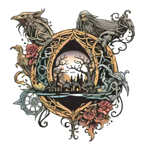 Lord Of The Rings Silloute Full Color