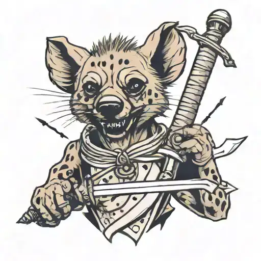Hyena Holding Sword