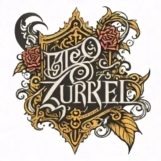 Zuriel Lettering Tattoo Design