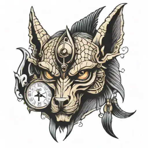 Anubis Watch Scales Eye And Skull