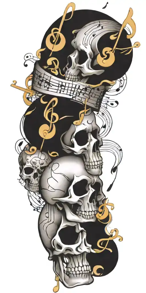 Music Notes And Skulls