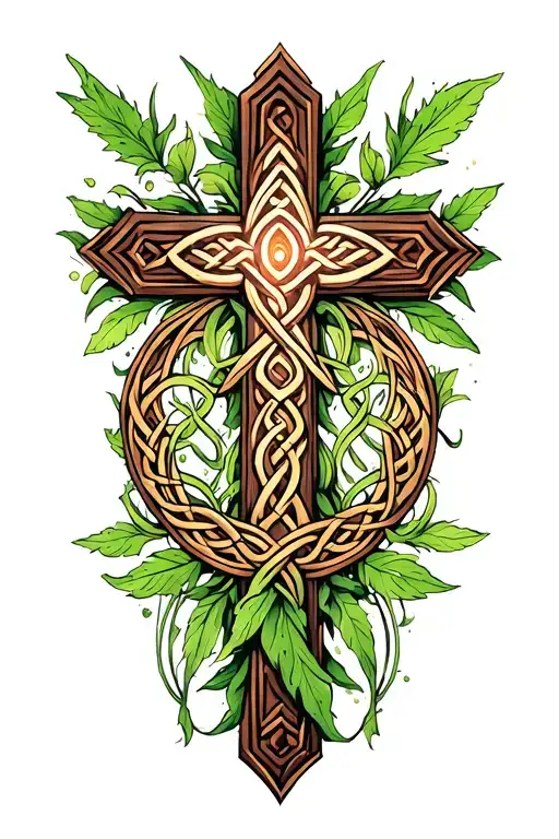 Nature With Cross And Celtic