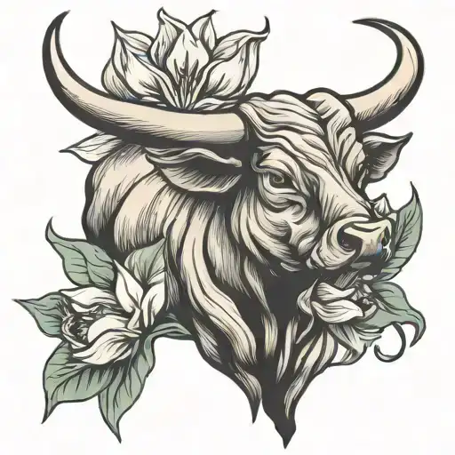 Bull And Tulips