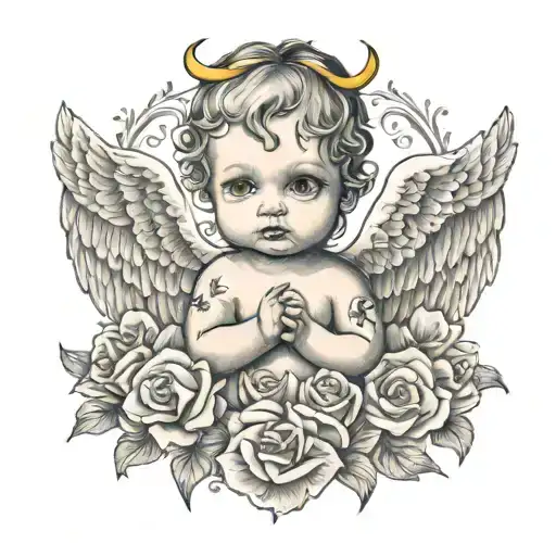 Baby Angel Tattoo Chest