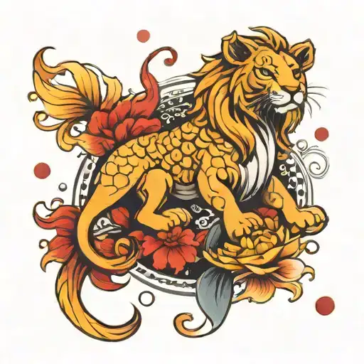 Lion And Koi