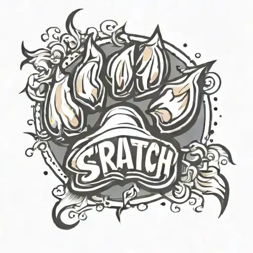 Dog Paw With The Word Scratch