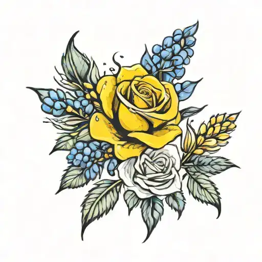 Yellow Rose And Bluebonnet