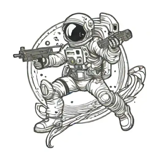 Astronaut Shooting Bow