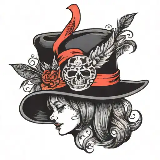 Black Fedora With Red Ribbon