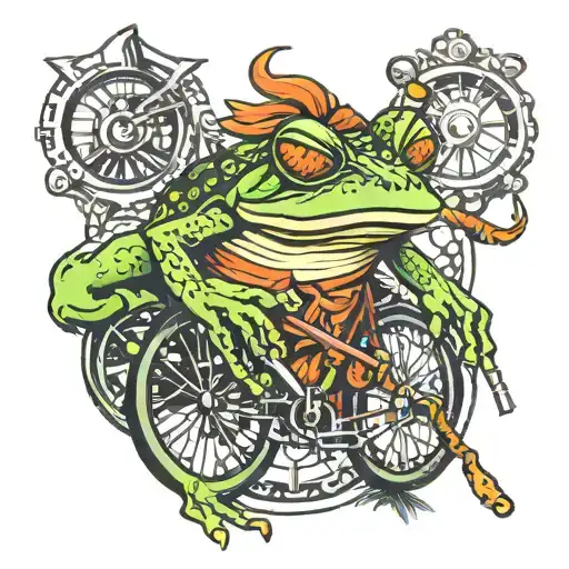 Cyclist Frog Smoking Joint
