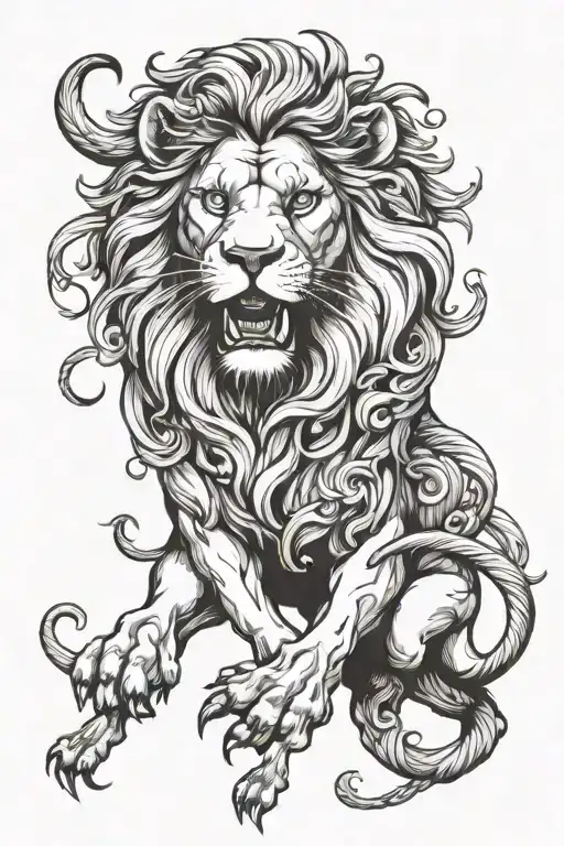 Greek Mythology With Lion Roaring