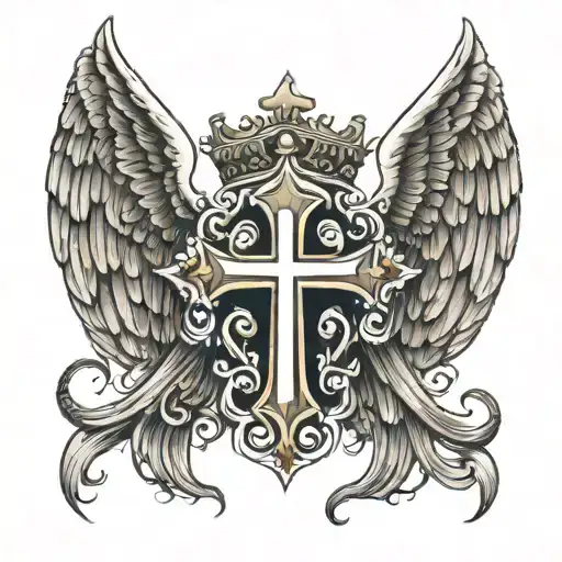Crown And Cross And Wings