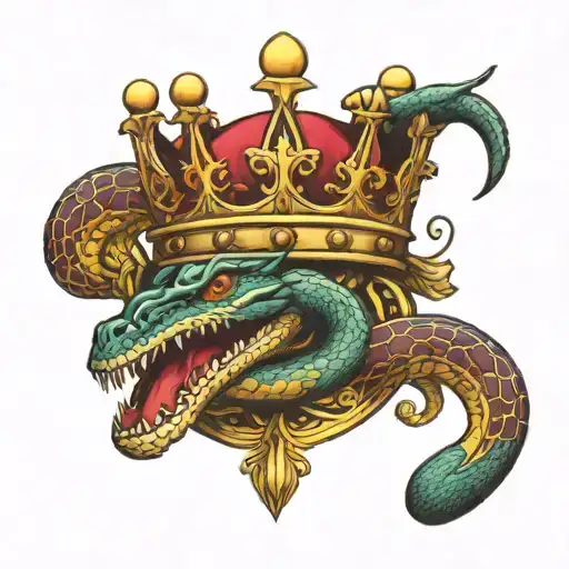 Crown With Snake Crawling On It