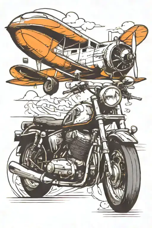 Motorcycle And Airplane