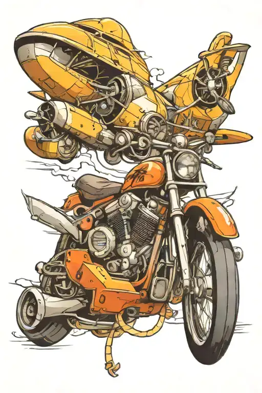 Motorcycle And Airplane