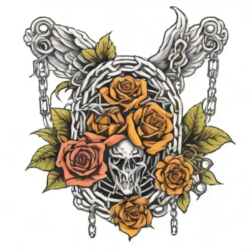 Chain With Web And Angel And Chain