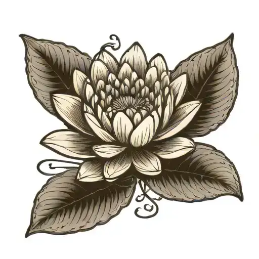 Water Lily With Name As Stem