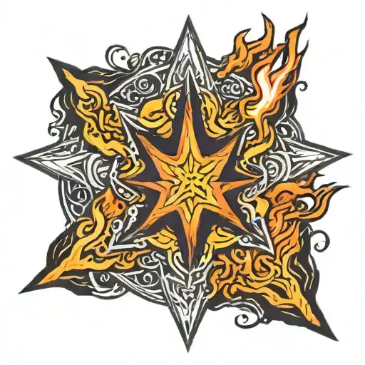 Isthar Star With Fire
