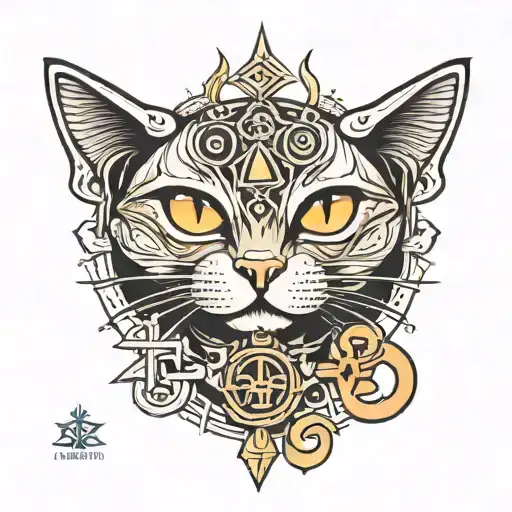 Cat With Ankh Symbol