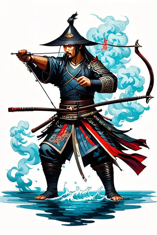 Japanese Smoke Water Samurai Archer