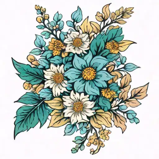 Arrow Larkspur Chrysanthemum Tangled Together