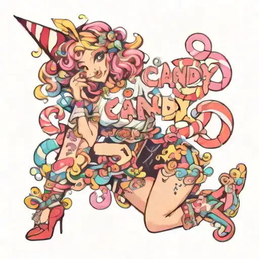 Candy Land Written On The Back Of My Thighs I'm A Female Big In Pixal Like Format