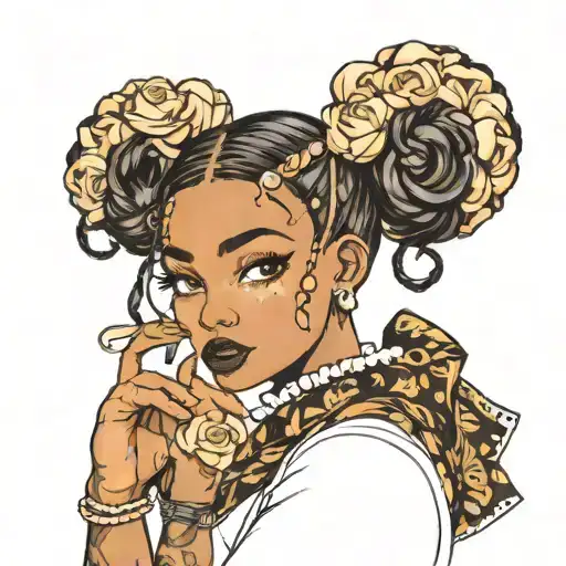 Black Girl With Cute Buns In Lolita Fashion