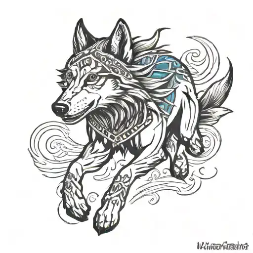 Native American Running Wolf