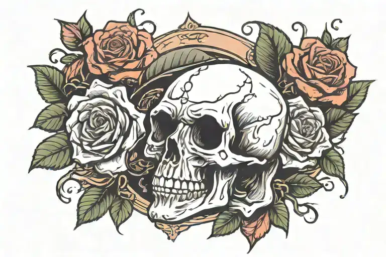 Skull And Roses And Graveyard