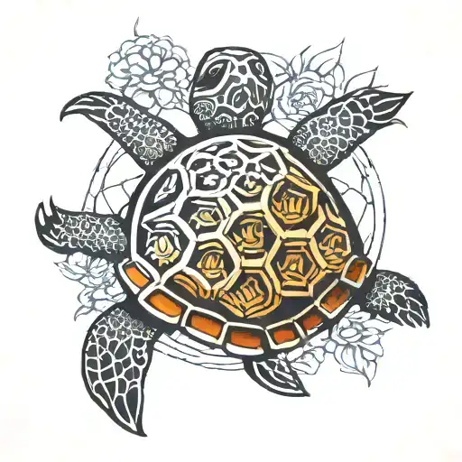 Turtle With Flower Of Life Intertwined