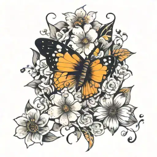 Semicolon Flowers Butterfly