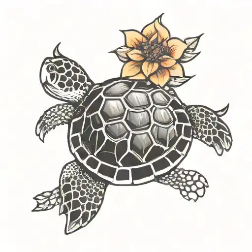 Turtle With Flower Of Life