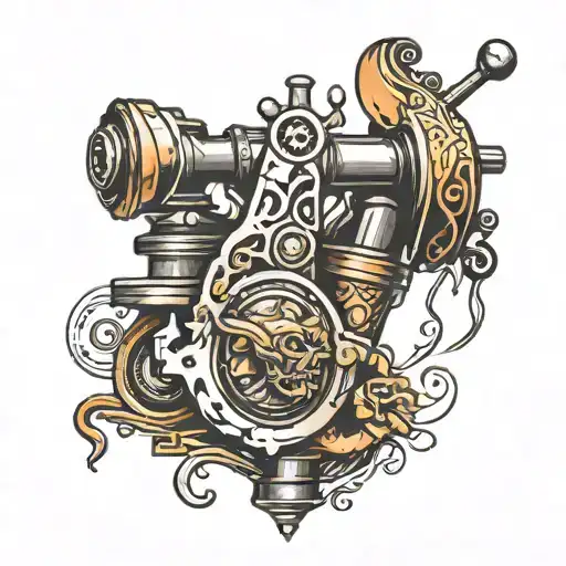 Tattoo Machine With A Demon