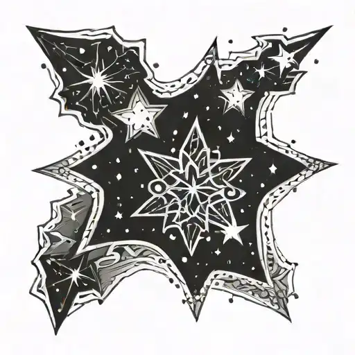 Star Shape Filled With Constellations