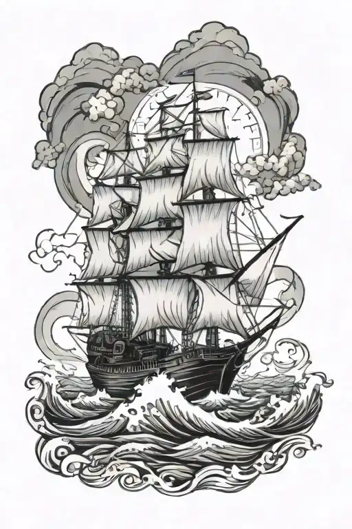 Ship In A Storm With Jesus Watching Over