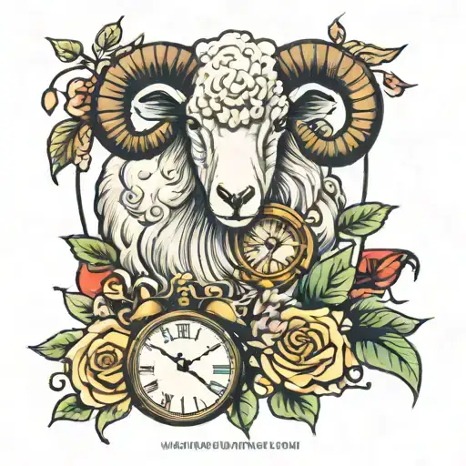 Sheep And Clock A Heart Patterns And Roses Mayflowers Hibiscus