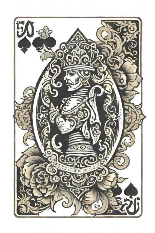 Jack Of Spades Playing Card With A Side Profile Of A Paladin