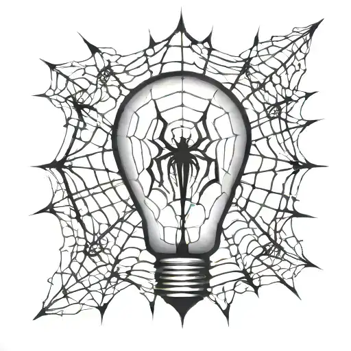 Light Bulb With Spider Web Filament Inside
