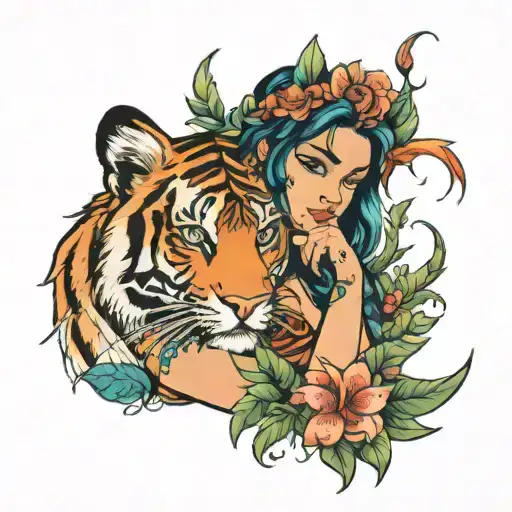 Peter Pan's Tigerlily With A Tiger