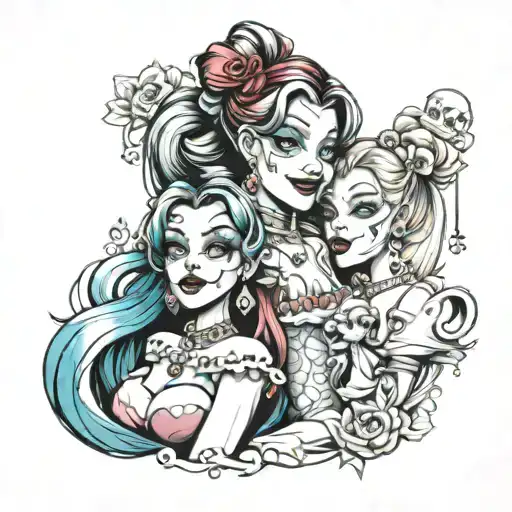 Harley Quin Y Princesas Disney Princess