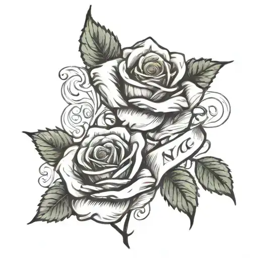 A Rose Under The Breast With A Date As The Vine Wrapped