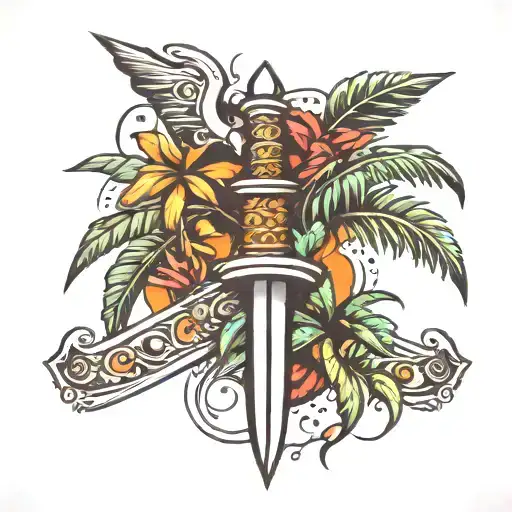 Dagger And Palm Tree