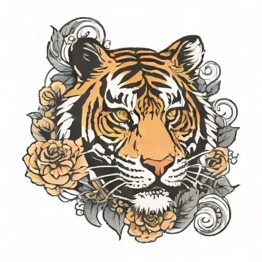 Small Porcelain Tiger Surrounded