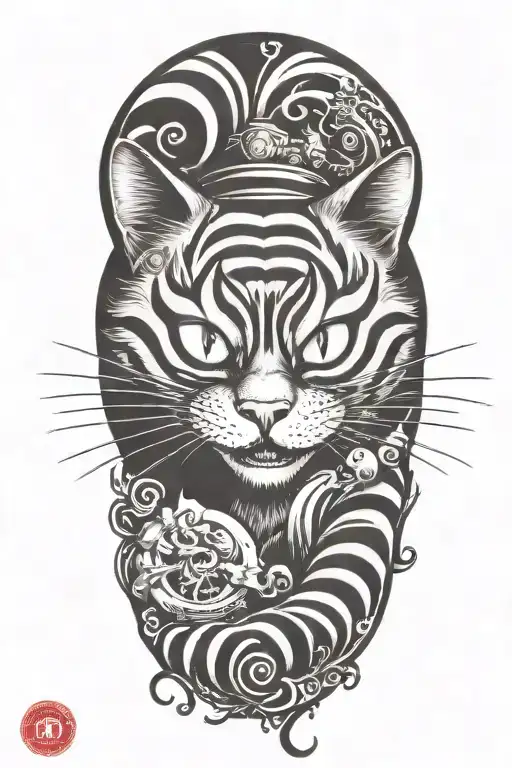 Cheshire Cat With Alice In Wonderland