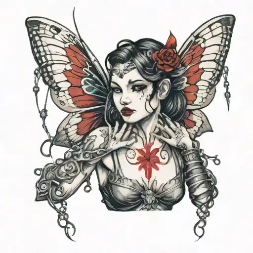 Bondage Fairy With A Red Hand Print On Her Bottom Cheek