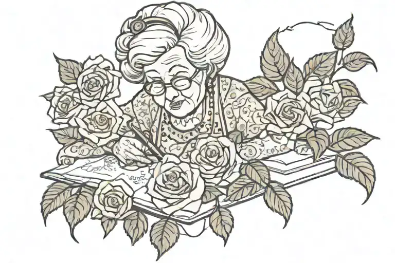 Roses Grandma Writing