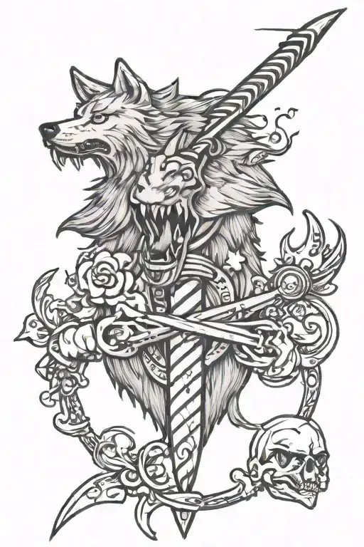 Wolf Biting Barber Morning Star Mace