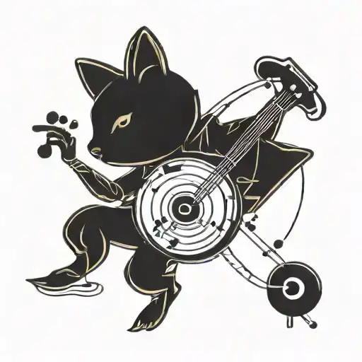 Teetee With A Dance Outline With Music Notes