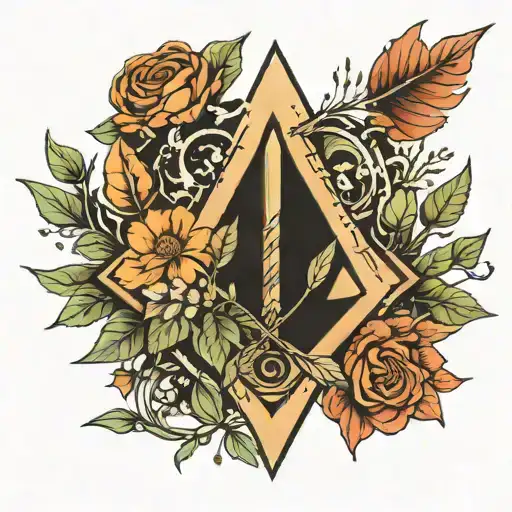 Arrow And Plants Growing