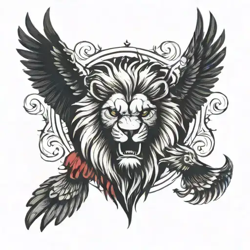 Lion Head And Eagle Head